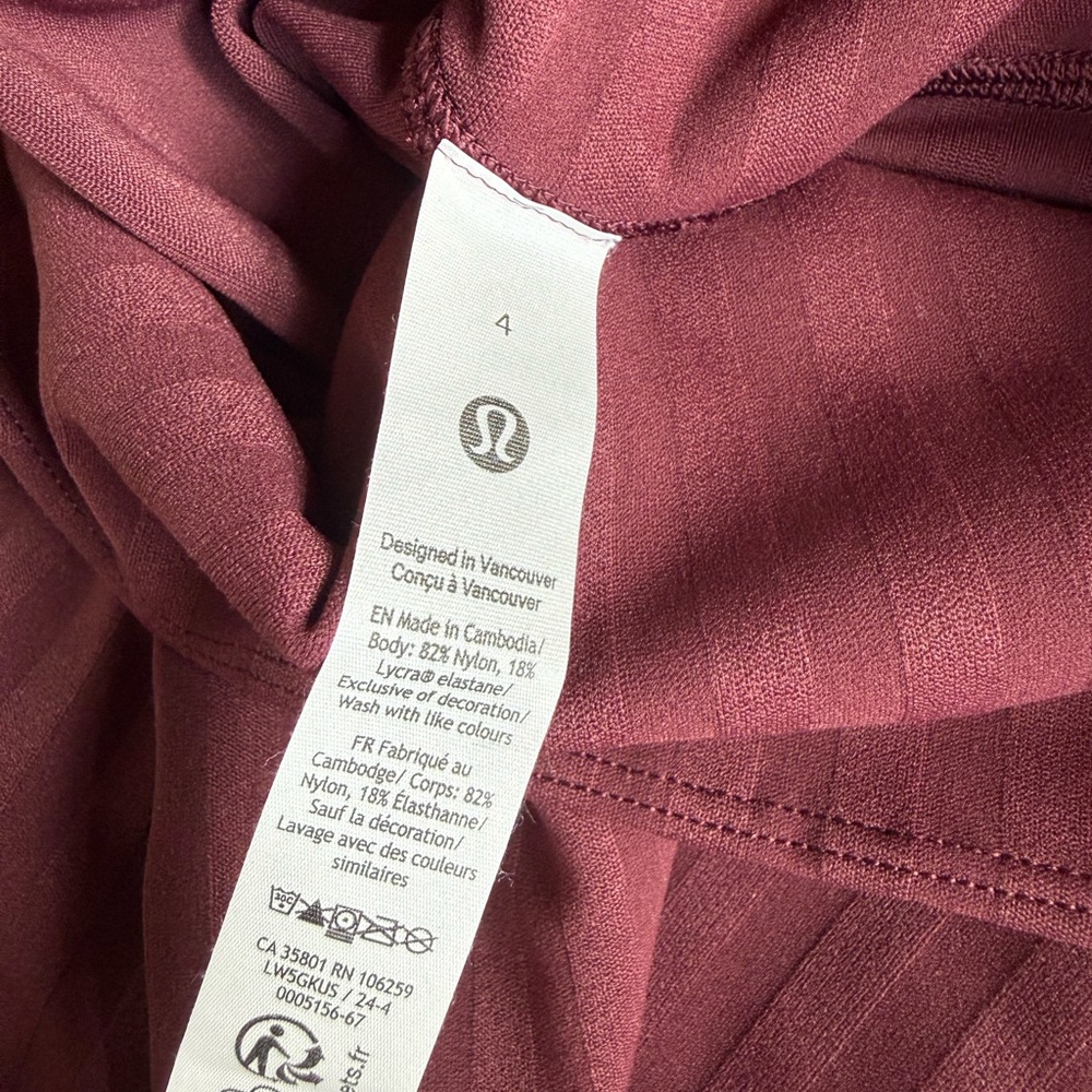 Lululemon Wunder Under Tonal Stripe In Garnet - Picture 3 of 4